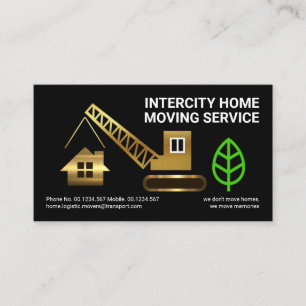 Creative Gold Crane Moving Home Transport Visitekaartje