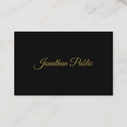 Creative Gold Handwrited Script Professional Chic Visitekaartje (Voorkant)
