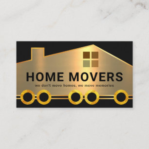 Creative Gold Home on Moving Wheels #ZazzleMade Visitekaartje