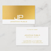 Creative Gold Monogram Elegant Moderne Sjabloon Visitekaartje (Voorkant / Achterkant)