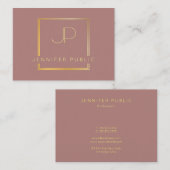 Creative Gold Monogram Modern Sjabloon Luxe Visitekaartje (Voorkant / Achterkant)