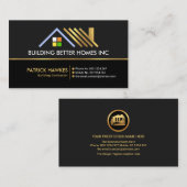 Creative Gold Rooftop Border Construction Builder Visitekaartje (Voorkant / Achterkant)