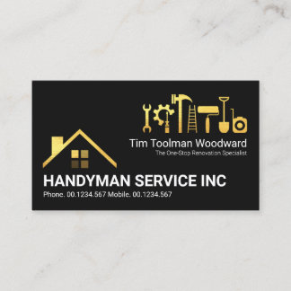 Creative Gold Rooftop Handyman Tools Renovation Visitekaartje