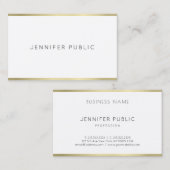 Creative Gold White Clean Design Professional bove Visitekaartje (Voorkant / Achterkant)