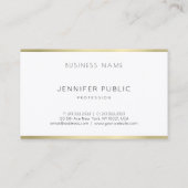 Creative Gold White Clean Design Professional bove Visitekaartje (Achterkant)