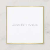 Creative Gold White, een eenvoudige, eenvoudige Sj Vierkante Visitekaartje (Voorkant)