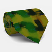Creative Green Yellow Abstract Stropdas (Opgerold)