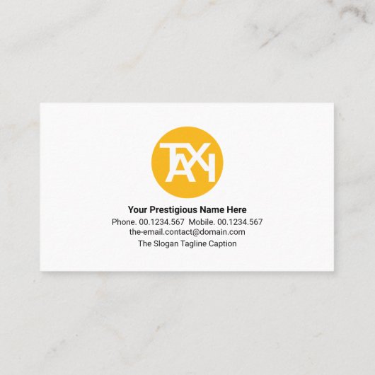 Creative Hallo Language Greetings Private Driver Visitekaartje (Achterkant)