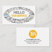 Creative Hallo Language Greetings Taxi Driver Visitekaartje (Voorkant / Achterkant)