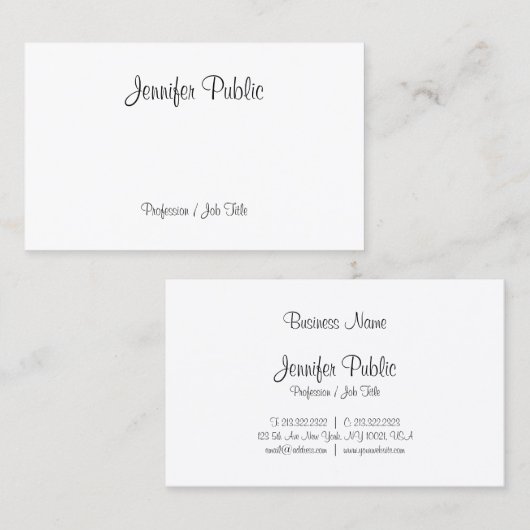 Creative Handgeschreven Manuscript Moderne Schone Visitekaartje (Voorkant / Achterkant)