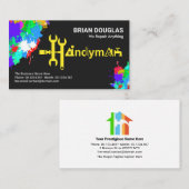 Creative Handyman Tools Motif Paint Splatter Visitekaartje (Voorkant / Achterkant)