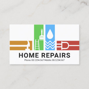 Creative Handyman Tools Stripe Visitekaartje