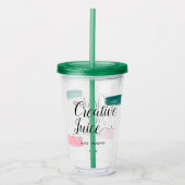 Creative Juice Typographic Pink & Green Abstract Acryl Drinkbeker (Voorkant)