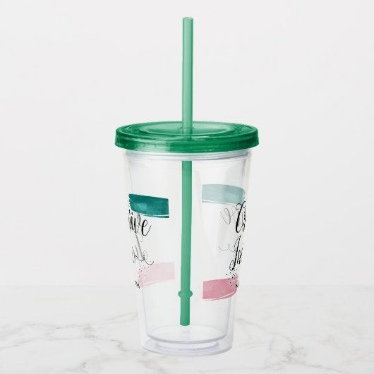 Creative Juice Typographic Pink & Green Abstract Acryl Drinkbeker (Rechts)