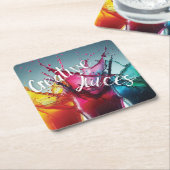 Creative Juices - Designer Coaster Vierkante Kartonnen Onderzetter (Schuin)