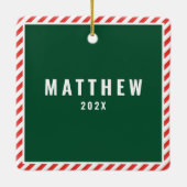 Creative Lacrosse Christmas Collectible Keramisch Ornament (Achterkant)