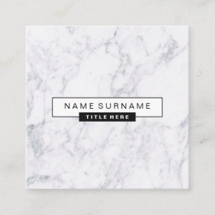 Creative Marble White Square Visitekaartjes