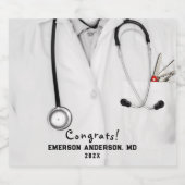 Creative Medical School Afstuderen Sparkling Wijnetiket (Enkel label)