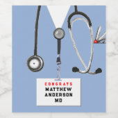 Creative Medical School Afstuderen Wijn Etiket (Enkel label)