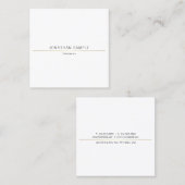 Creative minimalist Design Gold Plain Luxury Vierkante Visitekaartje (Voorkant / Achterkant)