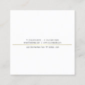 Creative minimalist Design Gold Plain Luxury Vierkante Visitekaartje (Achterkant)