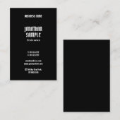 Creative minimalist Modern Vertical Black Sjabloon Visitekaartje (Voorkant / Achterkant)
