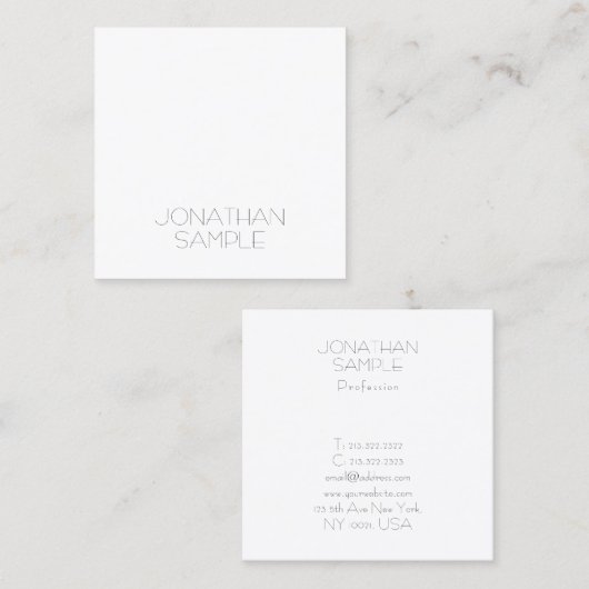 Creative minimalist Square Design Modern Luxe Vierkante Visitekaartje (Voorkant / Achterkant)