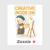 Creative Mode On: Painter Bichon Dog Artist Art Sticker (Vel)