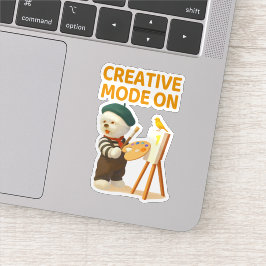 Creative Mode On: Painter Bichon Dog Artist Art Sticker