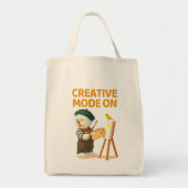 Creative Mode On: Painter Bichon Dog Artist Art Tote Bag (Voorkant)