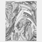 Creative Modern Art Black en White Fleece Deken (Voorkant)