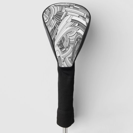 Creative Modern Art Black en White Golfheadcover (Voorkant)
