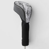 Creative Modern Art Black en White Golfheadcover (Schuin)