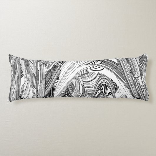 Creative Modern Art Black en White Lichaamskussen (Voorkant)