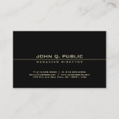 Creative Modern Black Gold Minimalist Cool Plain Visitekaartje (Achterkant)