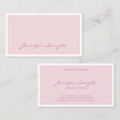 Creative Modern Blush Pink Script Exlegant Simple Visitekaartje (Voorkant / Achterkant)