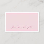 Creative Modern Blush Pink Script Exlegant Simple Visitekaartje (Voorkant)