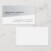 Creative Modern Design Silver White Trendy Plain Visitekaartje (Voorkant / Achterkant)