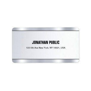 Creative Modern Glamor Black Silver Chic-Sjabloon Etiket