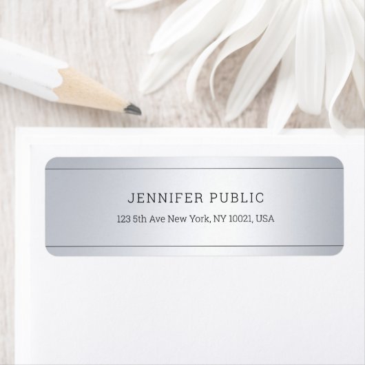 Creative Modern Glamor Silver Sjabloon Chic Etiket (Insitu)