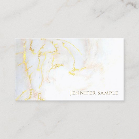 Creative Modern Gold Marble Elegant Professional Visitekaartje (Voorkant)