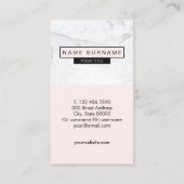 Creative modern marble PastelRoze Loyalty Verticaa Visitekaartje (Achterkant)