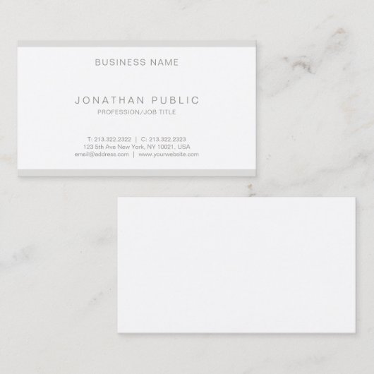 Creative Modern Minimal Plain Slank Elegant Luxe Visitekaartje (Voorkant / Achterkant)