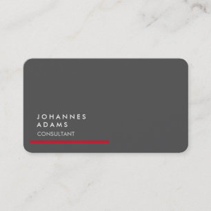 Creative Modern Plain Grey Red Trendy Visitekaartje
