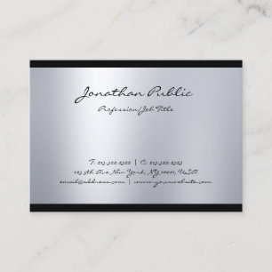 Creative Modern Script Cool Silver Plain Trendy Visitekaartje