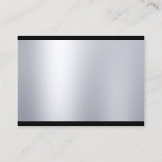 Creative Modern Script Cool Silver Plain Trendy Visitekaartje (Achterkant)