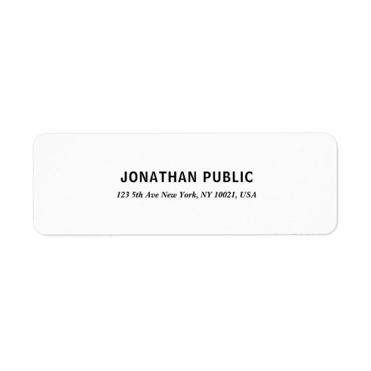 Creative Modern Simple White Professional-Sjabloon Etiket (Voorkant)