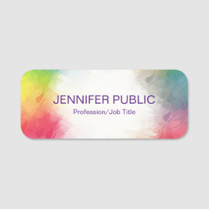 Creative Moderne Elegant Colorful Custom Sjabloon Naamplaatje