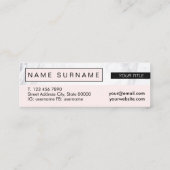 Creative moderne marmer Pastel Roze Loyalty Mini Visitekaartje (Achterkant)
