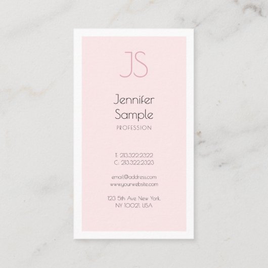 Creative Monogram Design Minimalist Plain Modern Visitekaartje (Achterkant)